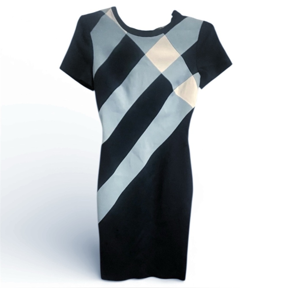 Karen Millen Navy Dress Size 2 Checked as seen on TV Camille On Bones(see Photo)
